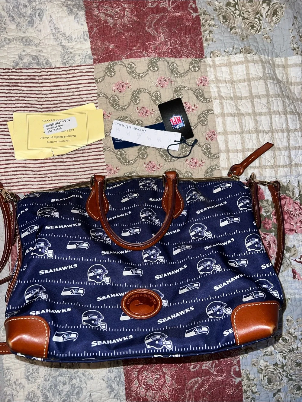 Dooney Bourke Seahawks Satchel crossbody strap purse
